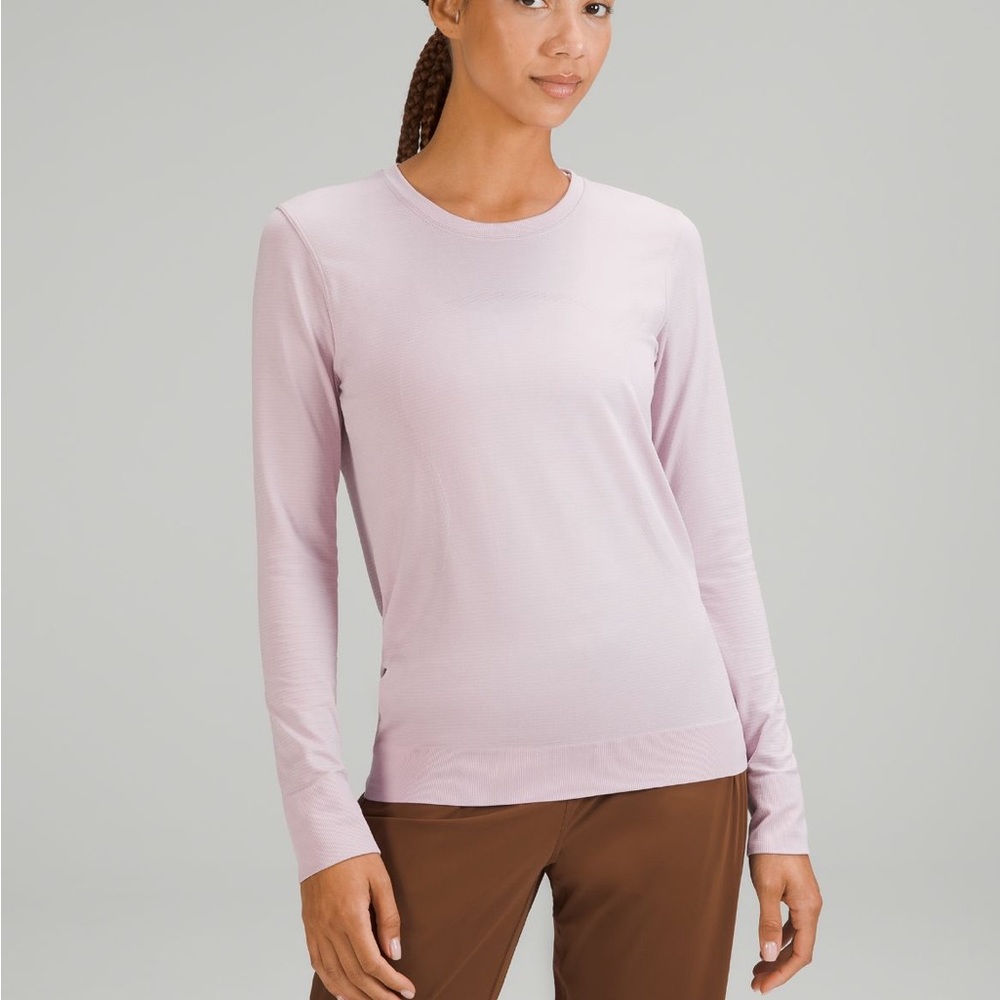 LULULEMON Swiftly Relaxed-Fit Long Sleeve Shirt in Pink Peony SZ 4